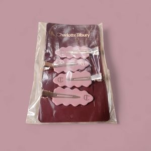 New Charlotte Tilbury Branded No-Crease Hair Clip Set (4) Sealed